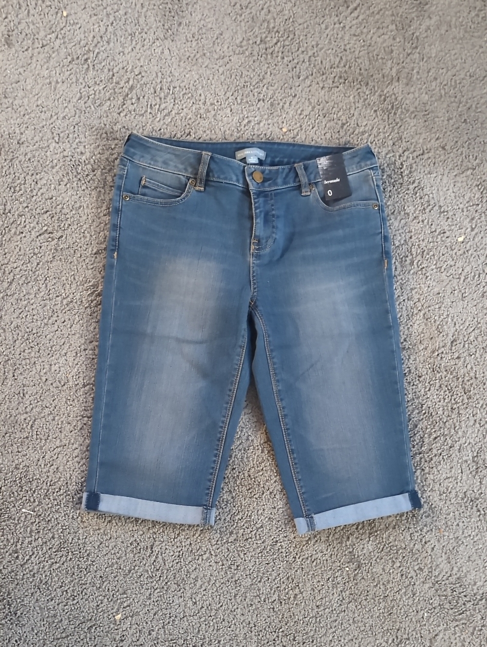 NWT New York & Company Women's Blue Denim Bermuda Shorts